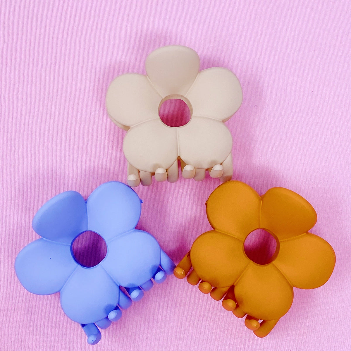 Matte Flower Power Hair Claw Set
