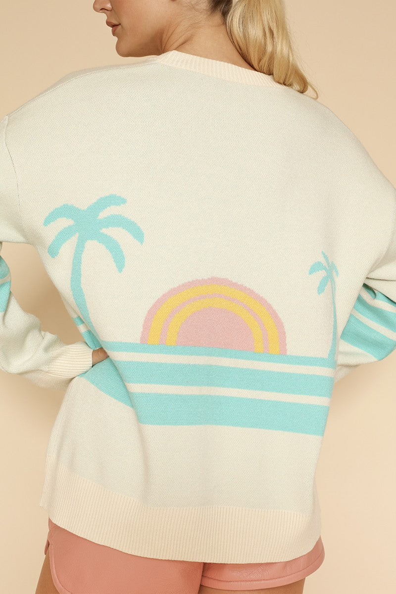 Ocean Sunset Knit Summer Cardigan