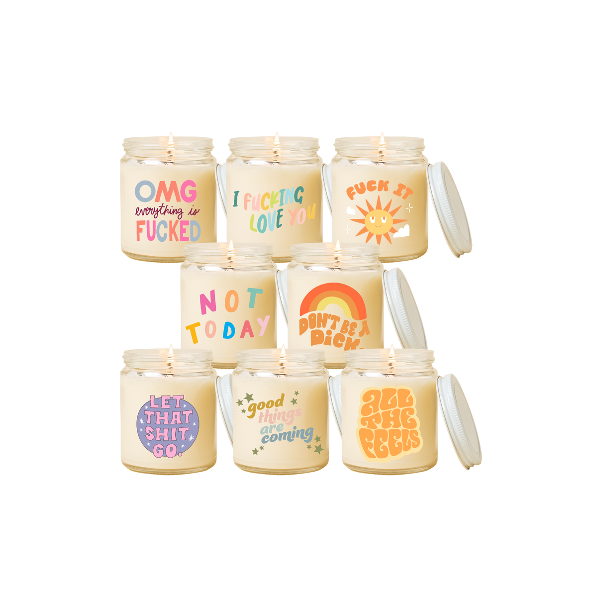 Candle Jar w/Lid - Toot Sayings