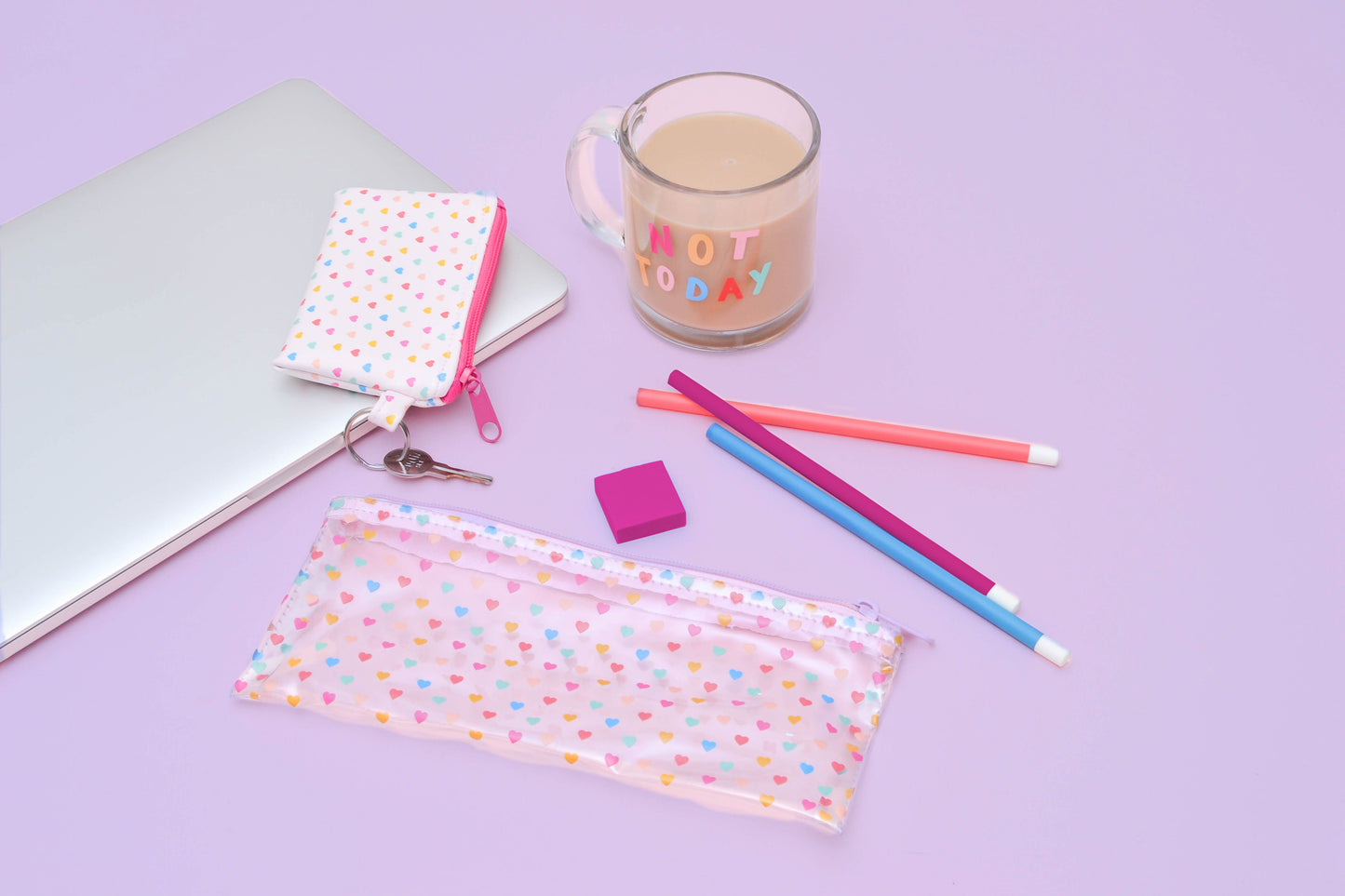 Tiny Hearts Vinyl Pixie Pouch