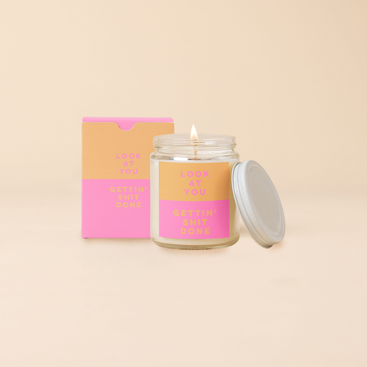Candle Jar w/Lid - Color Me Happy