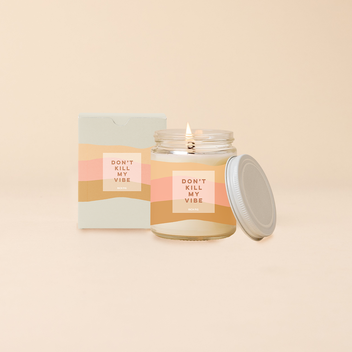 Candle Jars w/Lid - Good Vibes Only