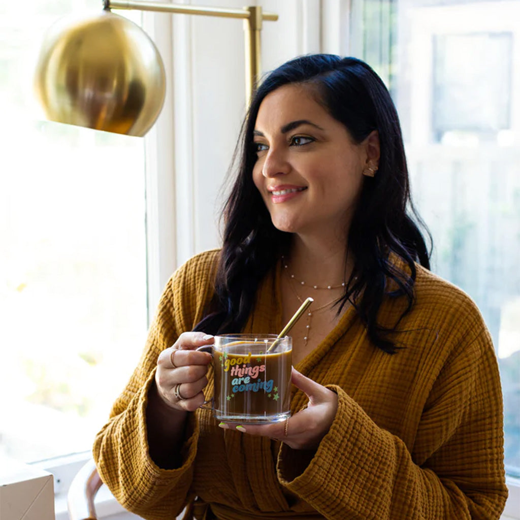 Good Things Are Coming Glass Mug