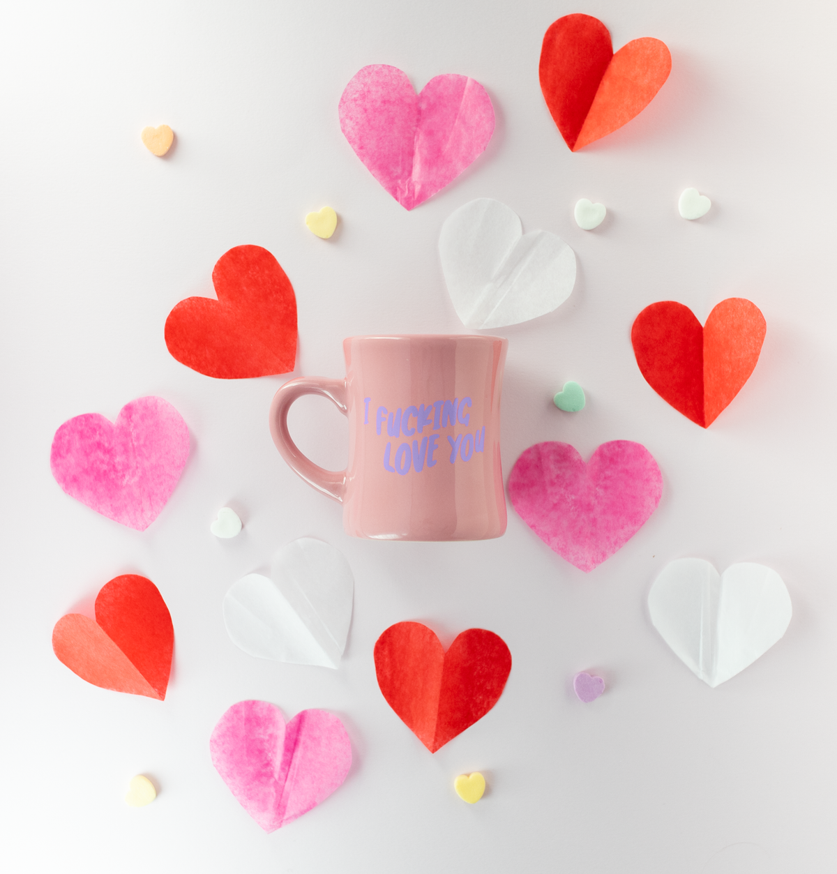 I Fucking Love You Pink Diner Mug