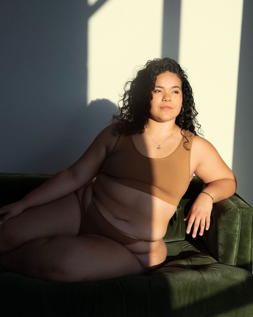 Scoop Bralette - Camel Organic Cotton