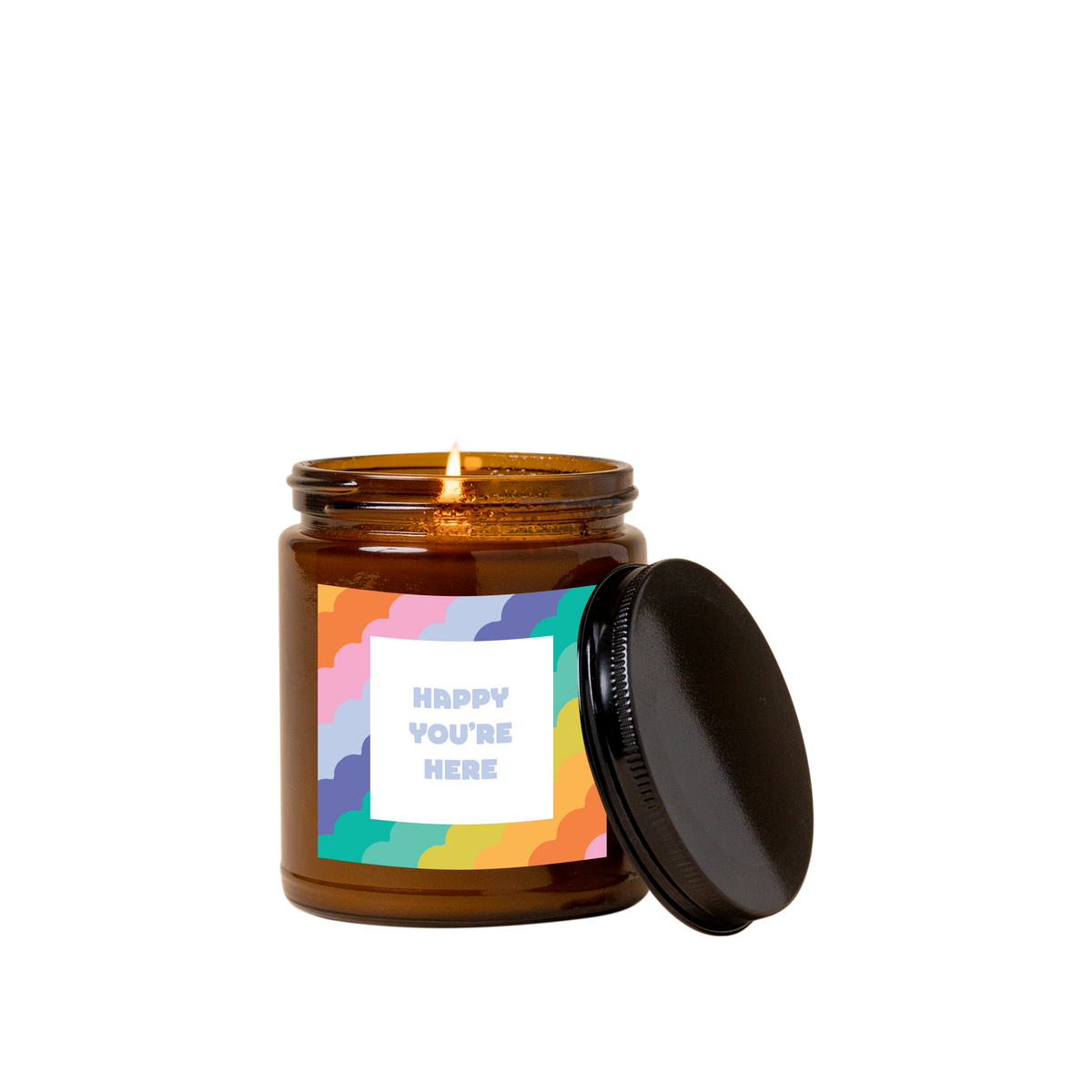 Candle Jar w/Lid Amber - Delightful