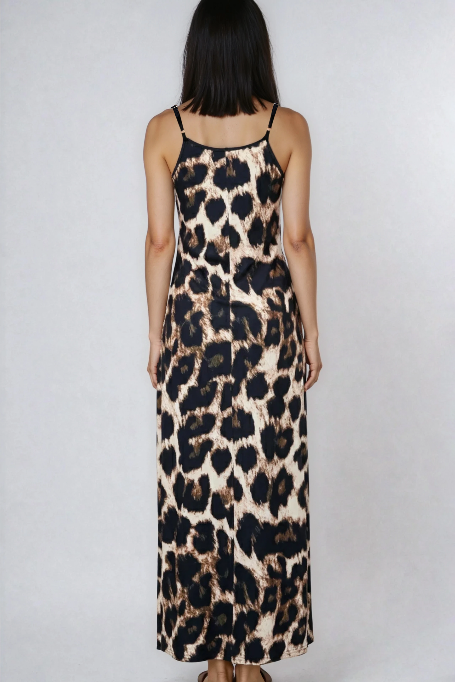 Miss Sparkling Maxi Slip Dress Leopard