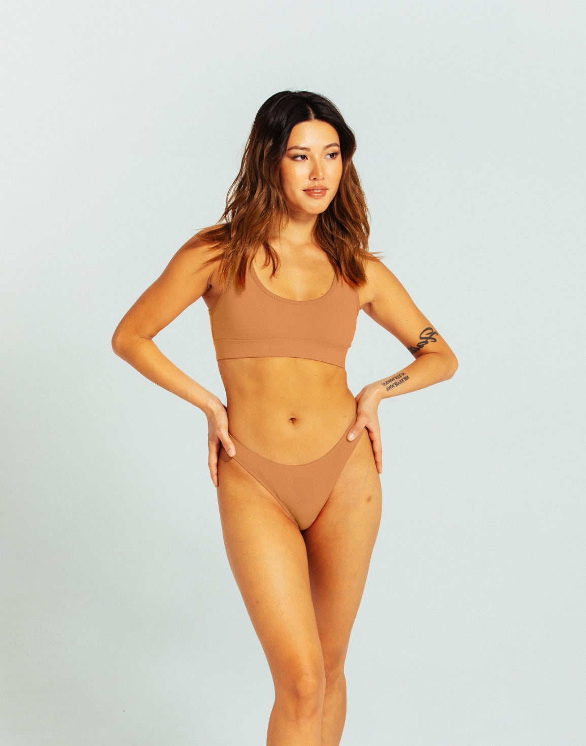 Scoop Bralette - Camel Organic Cotton