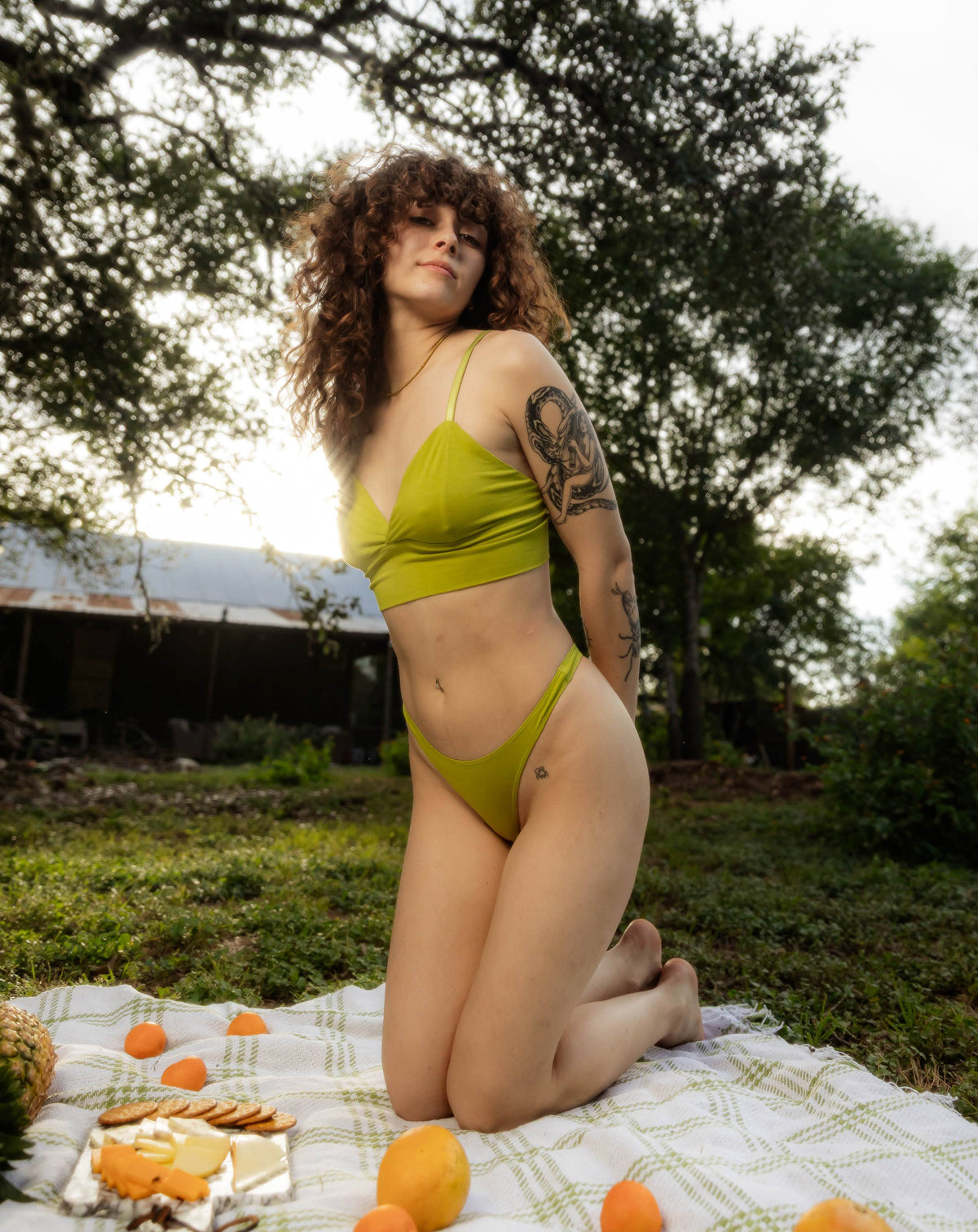 Classic Thong - Lime Organic Cotton