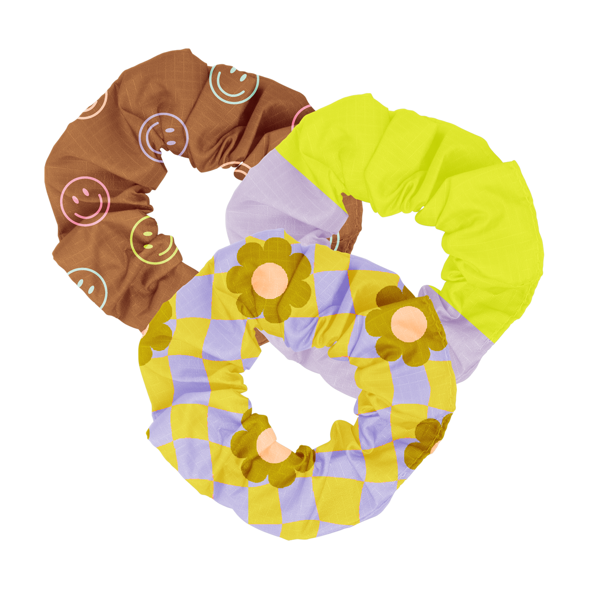 Cool Funky Daisy Scrunchie Set