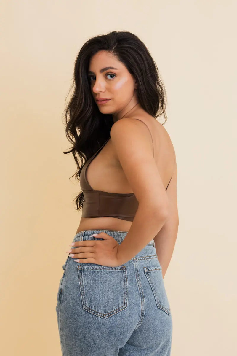 Vegan Leather Longline Bralette - New Colors šļø Leto Collection
