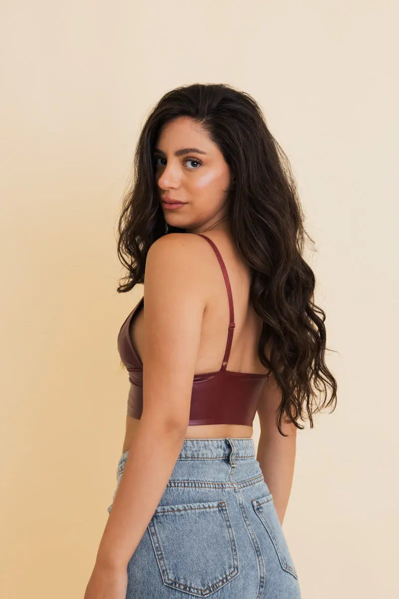 Vegan Leather Longline Bralette - New Colors šļø Leto Collection