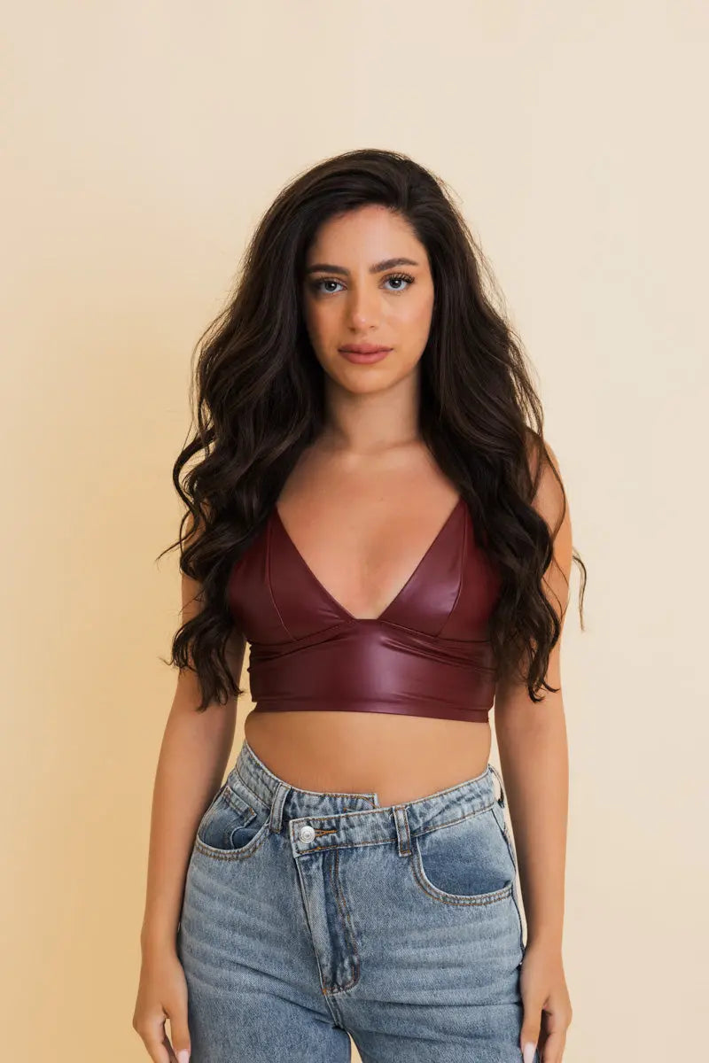 Vegan Leather Longline Bralette - New Colors šļø Leto Collection