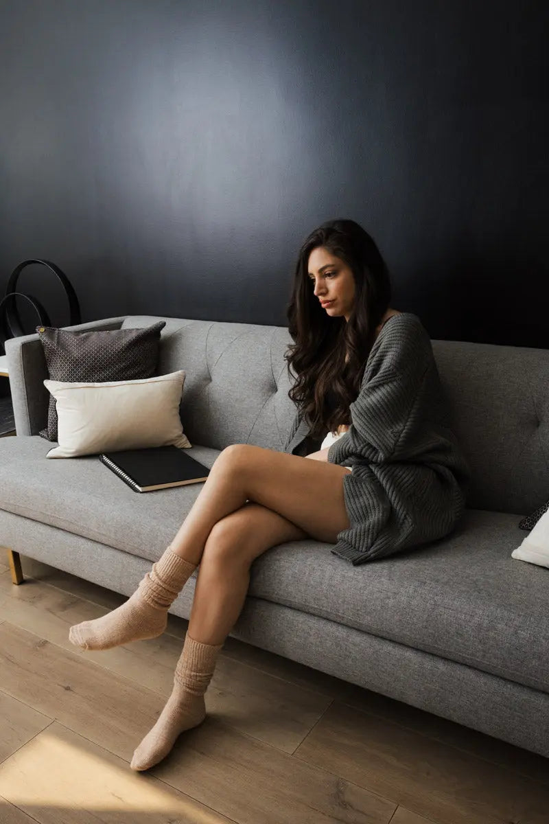 Pastel Dreams Slouchy Knit Socks - Casual Knitwear š§¦