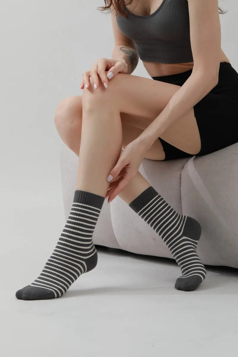 Retro Striped Mid-Calf Socks ā Vintage Athletic Vibes š§¦ā”