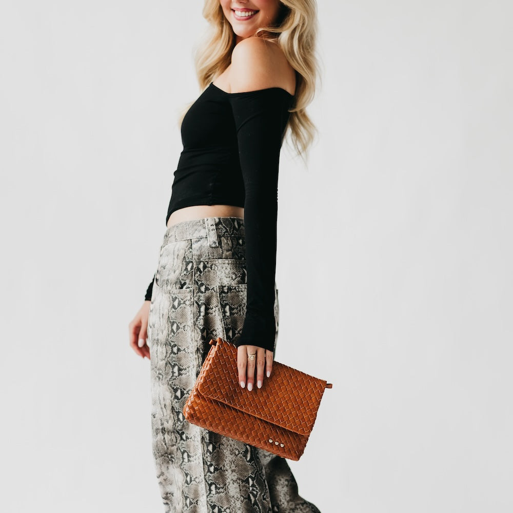Wrenlee Woven Flap Crossbody