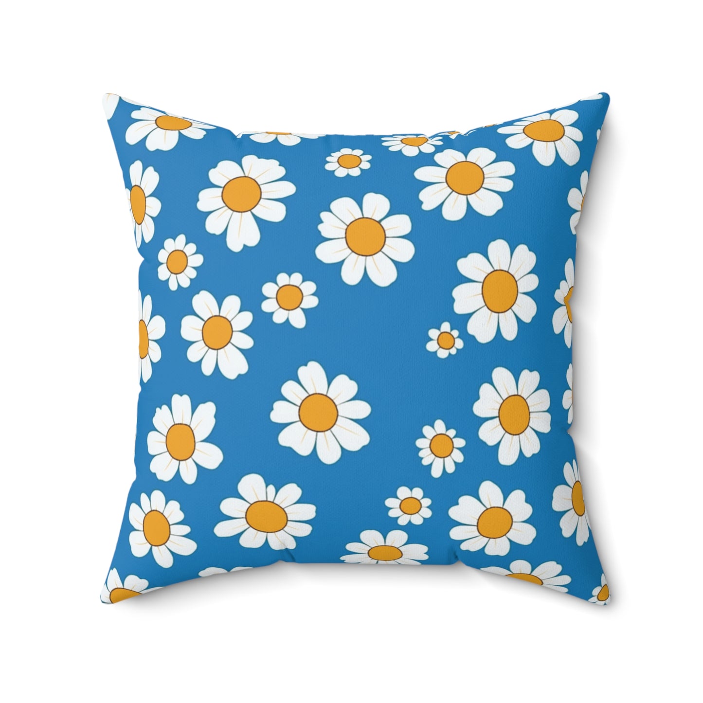 Throw Pillow Margaritas Square Pillow, White Yellow Daisy Print, Home Decor Accent, Floral Cushion, Spring Decor, Decorative