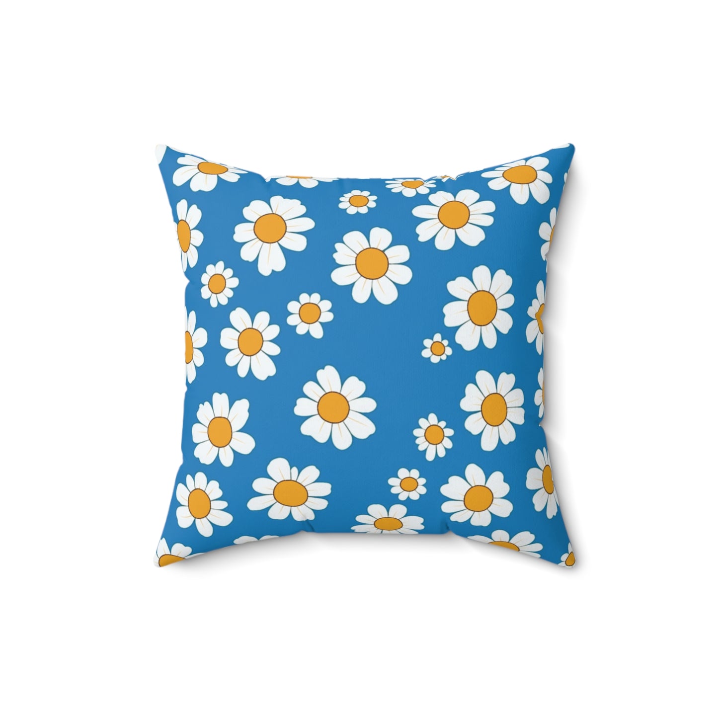 Throw Pillow Margaritas Square Pillow, White Yellow Daisy Print, Home Decor Accent, Floral Cushion, Spring Decor, Decorative