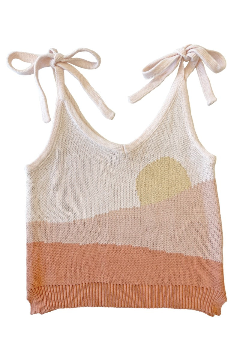 Retro Sunset tie tank top