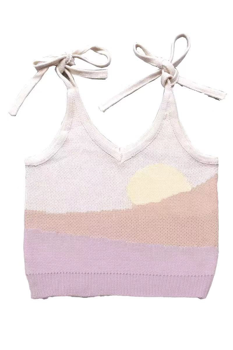 Retro Sunset tie tank top