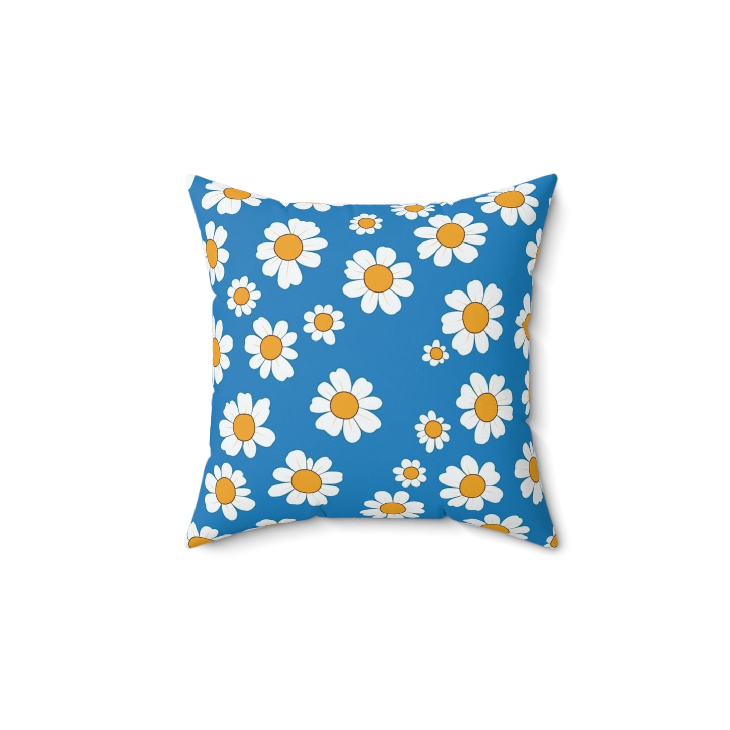 Throw Pillow Margaritas Square Pillow, White Yellow Daisy Print, Home Decor Accent, Floral Cushion, Spring Decor, Decorative