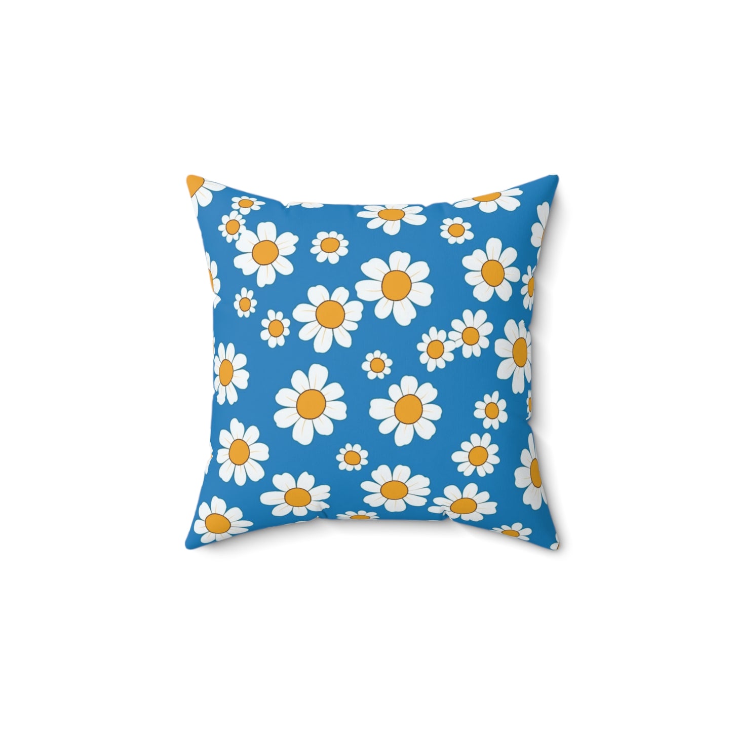 Throw Pillow Margaritas Square Pillow, White Yellow Daisy Print, Home Decor Accent, Floral Cushion, Spring Decor, Decorative