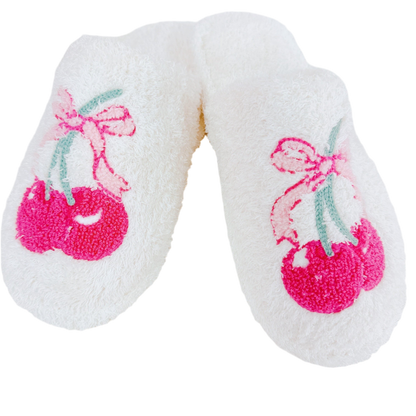 Cherry Bow Coziest Lounge Slippers