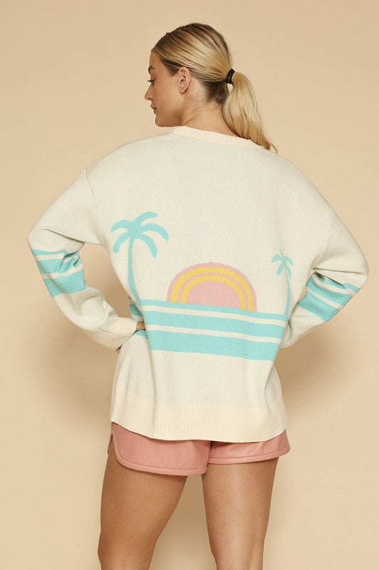 Ocean Sunset Knit Summer Cardigan