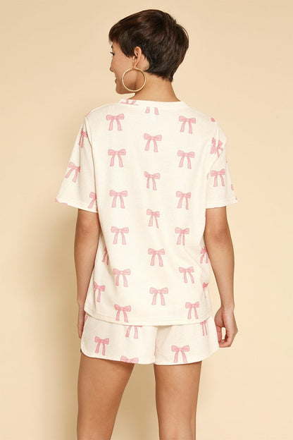 Novelty Printed Waffle Lounge Set | Soft Two-Piece Shorts Set for Women – Hashtag Cozy