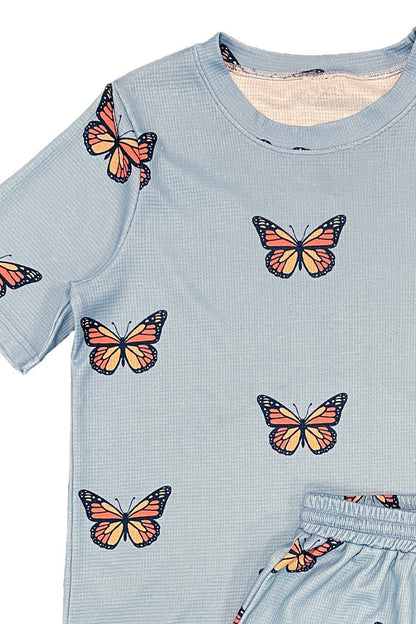 Novelty Printed Waffle Lounge Set | Soft Two-Piece Shorts Set for Women – Hashtag Cozy