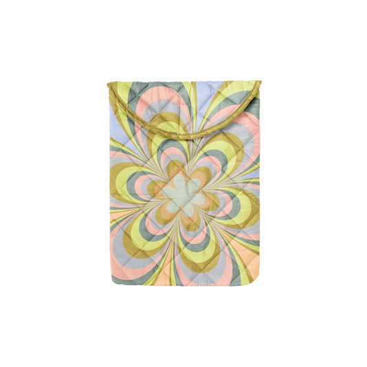 Kaleidoscope Floral Puffy Foldover Laptop Sleeve