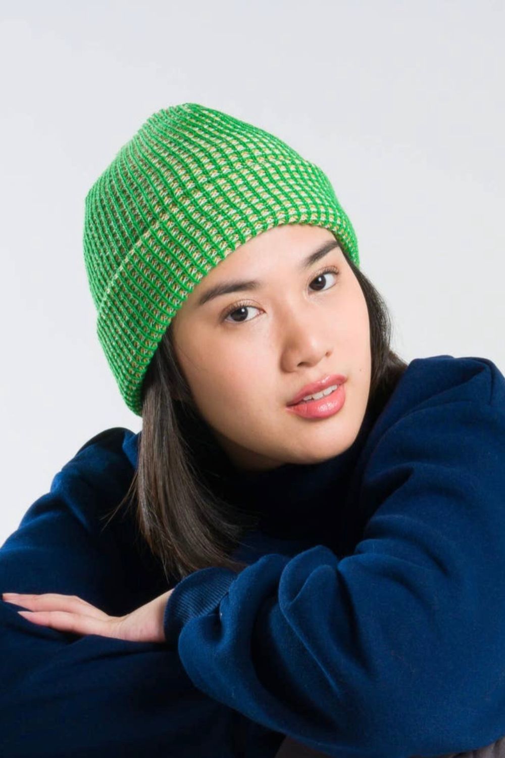 Simple Grid Knit Beanie