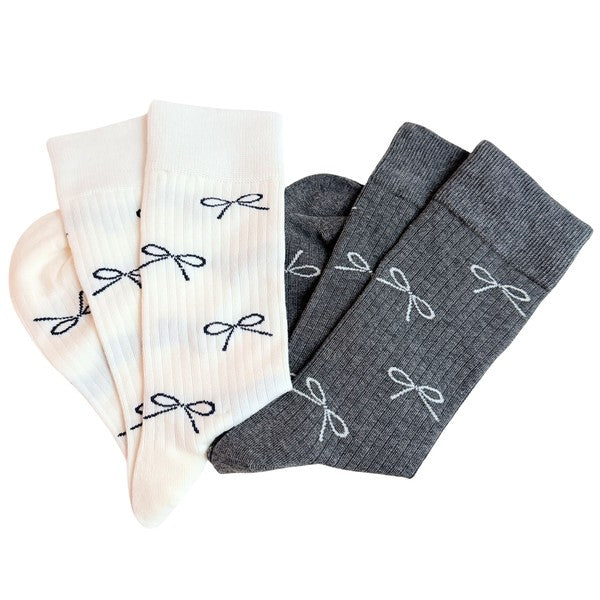 Add a touch of elegance to your outfit with our Bow Minimalist Socks Set of 2. Soft, stylish, and neutral — perfect for everyday or workwear look