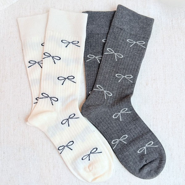 Add a touch of elegance to your outfit with our Bow Minimalist Socks Set of 2. Soft, stylish, and neutral — perfect for everyday or workwear loo