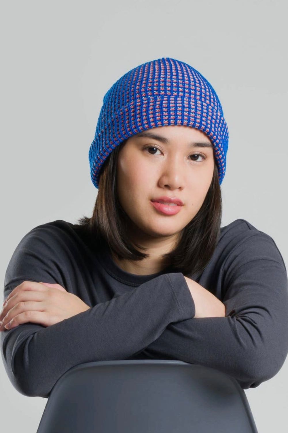 Simple Grid Knit Beanie