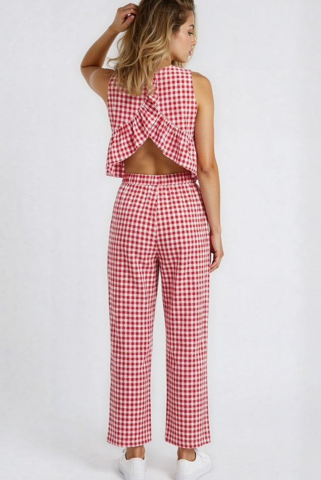 Gingham Two Piece Set Pants & Top Set