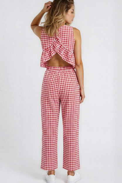 Gingham Two Piece Set Pants & Top Set