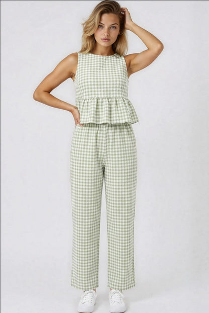 Gingham Two Piece Set Pants & Top Set