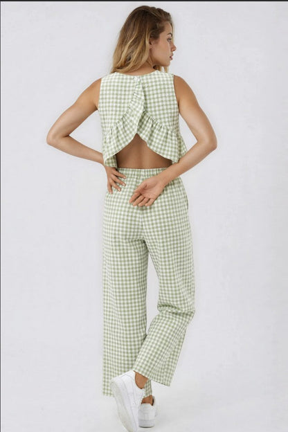 Gingham Two Piece Set Pants & Top Set
