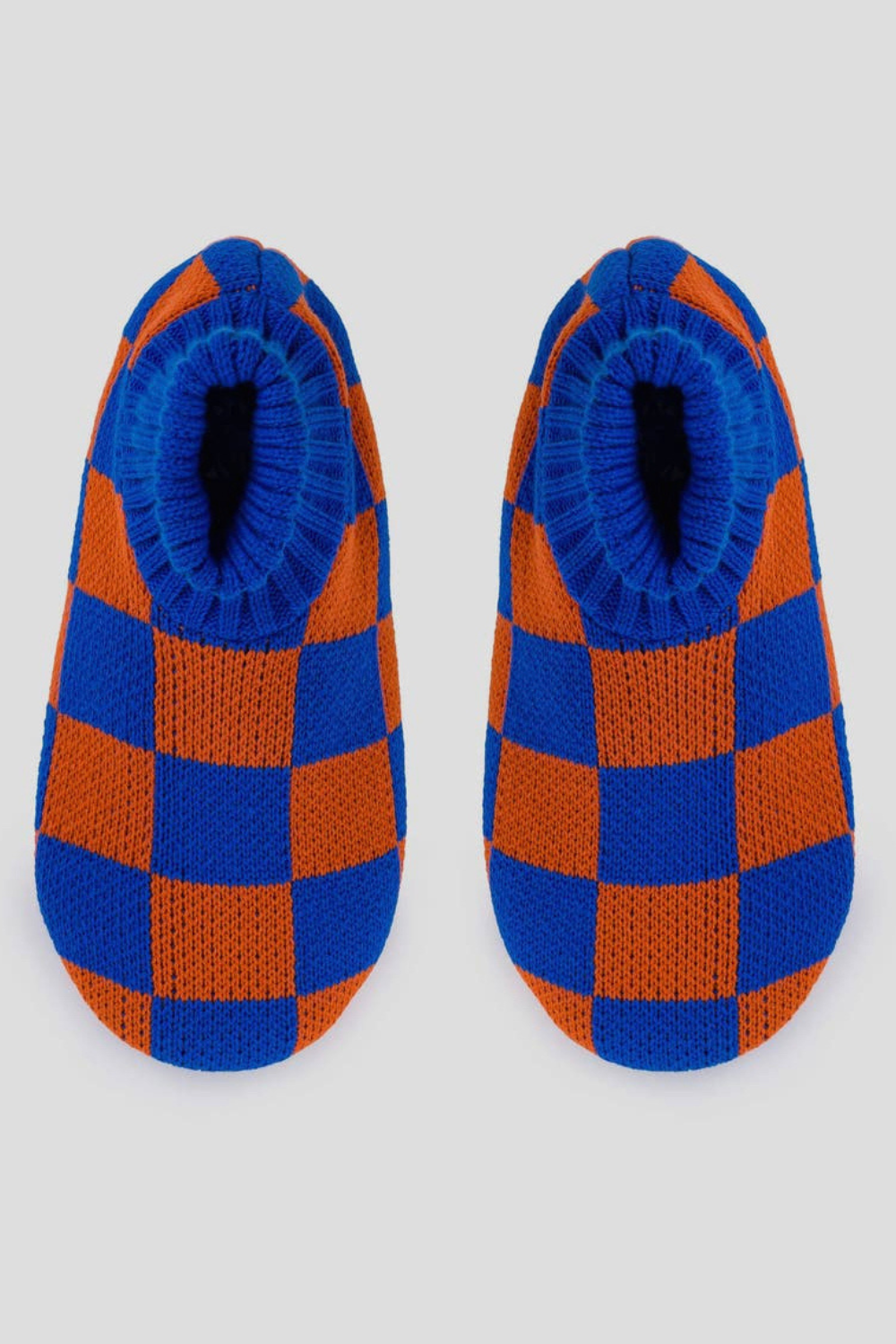 Checkerboard Knit Sock Slippers