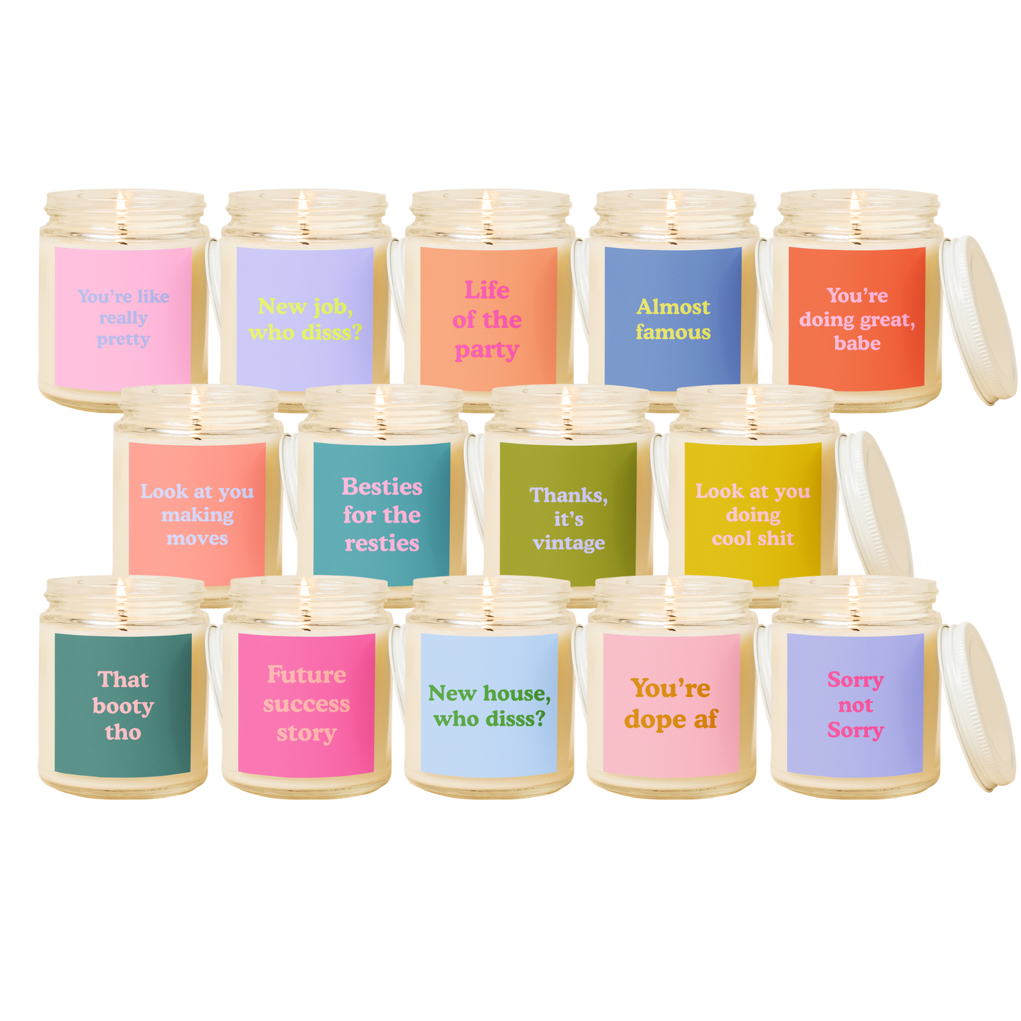 Candle Jar w/Lid - Yippie Affirmations
