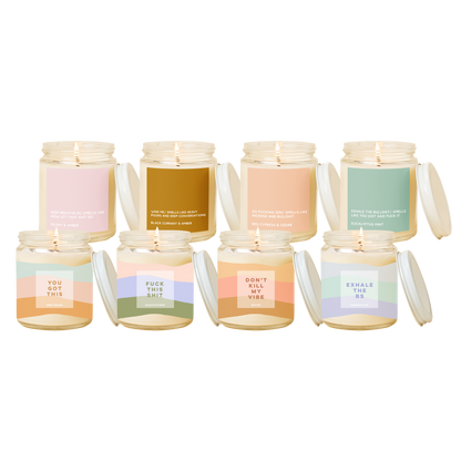Candle Jars w/Lid - Good Vibes Only