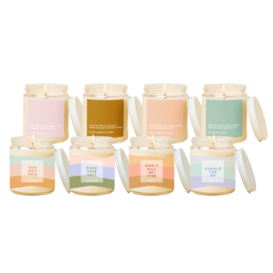 Candle Jars w/Lid - Good Vibes Only