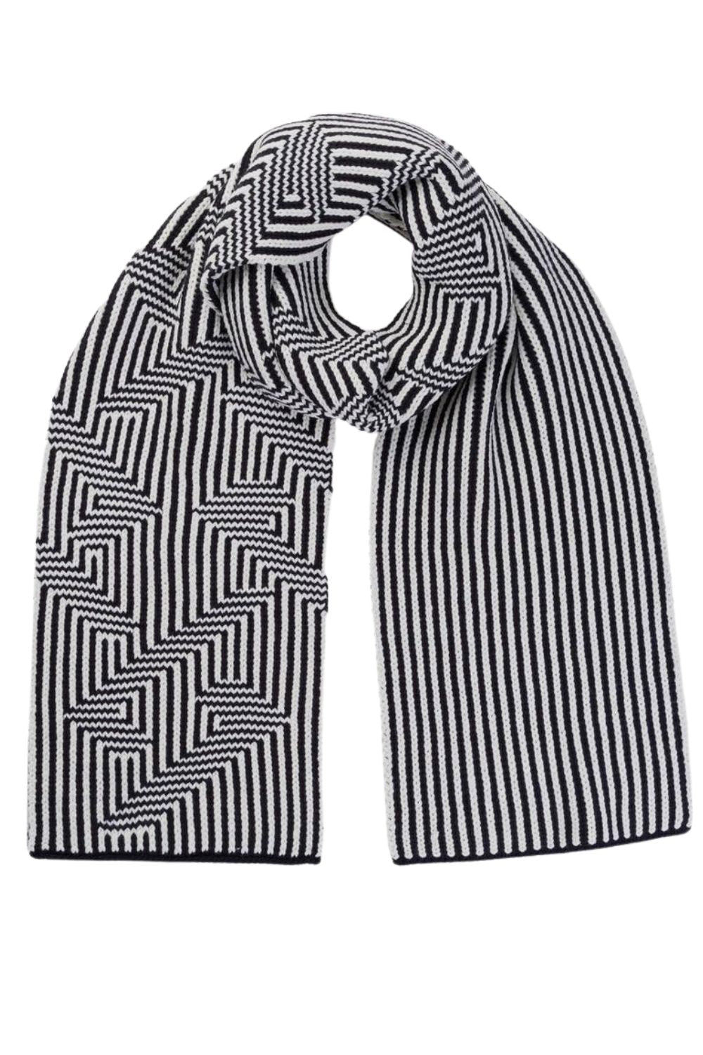 Optical Stripe Big Knit Scarf