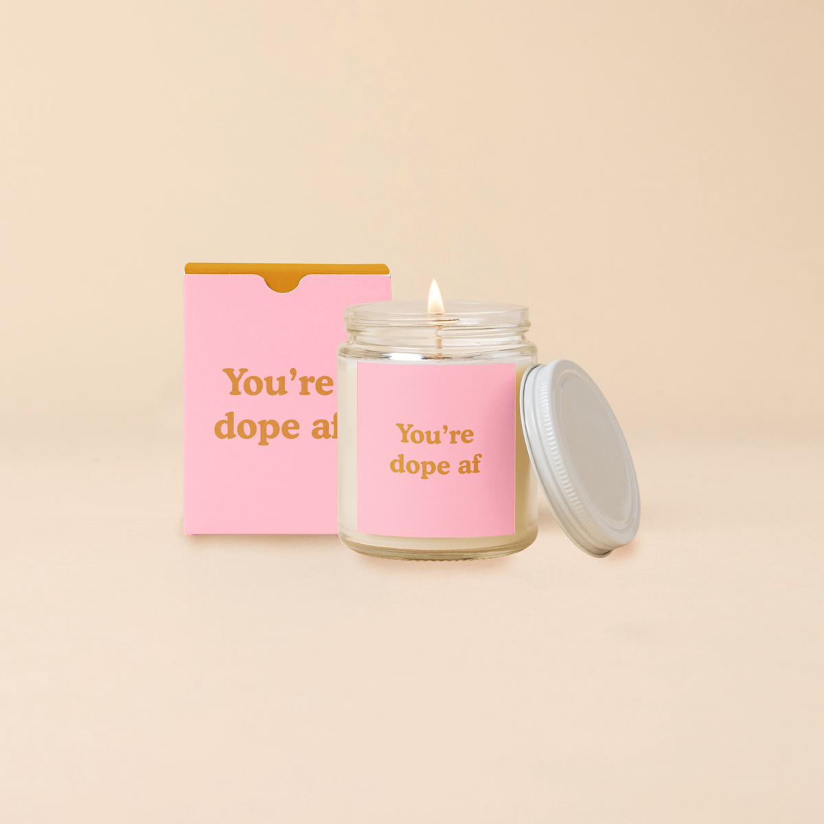 Candle Jar w/Lid - Yippie Affirmations