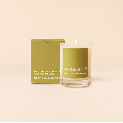 Candle Rocks Glass - Good Vibes Only