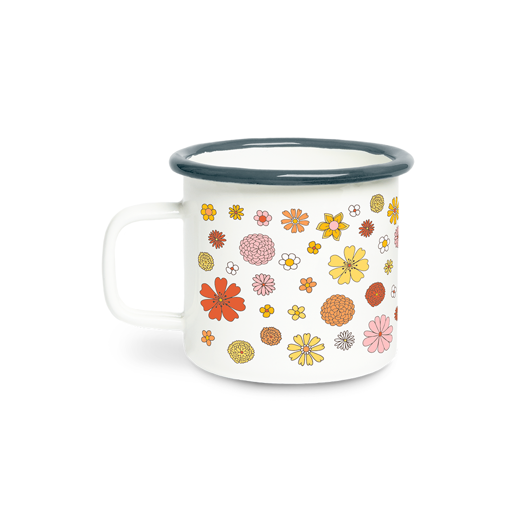 Mug with floral pattern on a white background