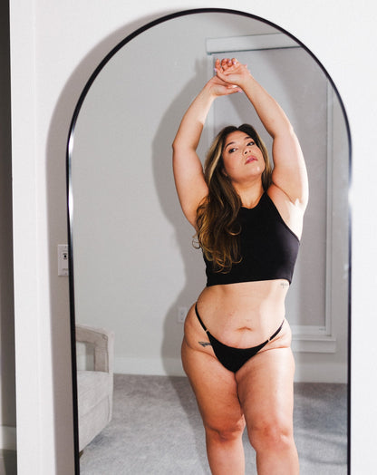 Adjustable String Thong - Black