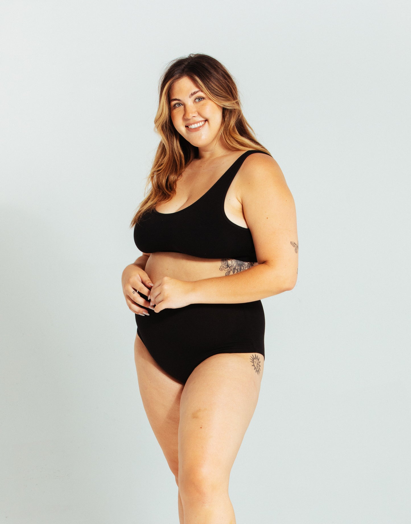 Organic Cotton Scoop Bralette - Black