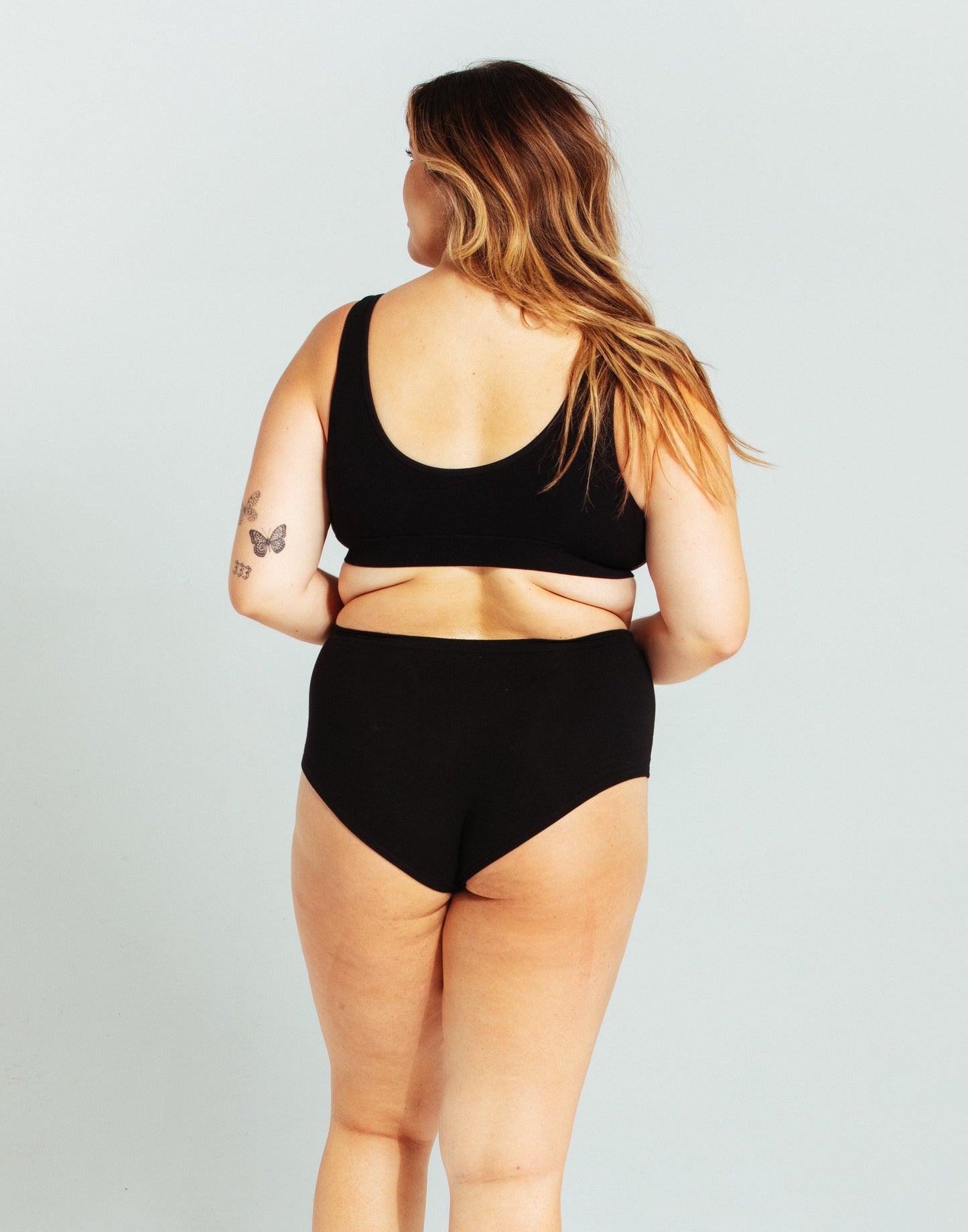 Organic Cotton Scoop Bralette - Black